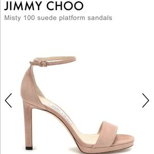 Jimmy Choo Misty 100mm Shoes Beige Suede 37.5